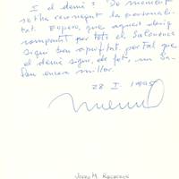 Josep M. Recasens, Historiador, 28-1-1995