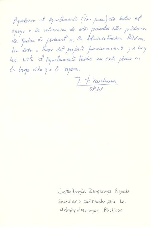 Justo Tomàs Zambrana Pineda, Secretario de Estado para las Administraciones Públicas, 1994