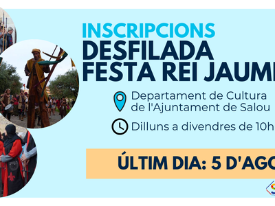 S’obre el període d’inscripcions per la desfilada de la Festa del Rei Jaume I de Salou