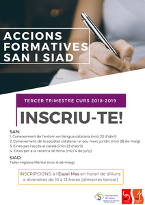 El SAN i el SIAD de Salou obren el període d’inscripció de les accions formatives del tercer trimestre del curs 2018-2019