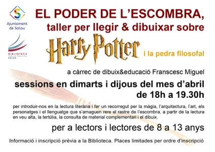 La Biblioteca inicia avui un cicle de tallers de lectura i dibuix dedicats a l’obra de Harry Potter “El poder de l’escombra”