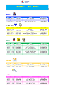 Calendari de competicions esportives del cap de setmana 9-10 de març a Salou