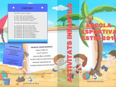 S’obre el període de matriculació per a les activitats d’estiu de la piscina municipal i casals esportius