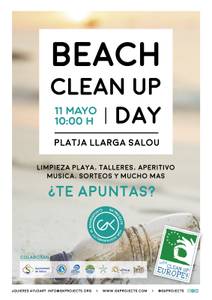 Dues-centes persones se sumen a la jornada de voluntariat  “Let’s Clean Up Europe!” a la platja Llarga de Salou