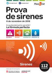 Dijous 8 de novembre: segona prova anual de sirenes de risc químic a Salou