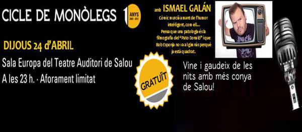 El millor humor amb Ismael Galán al Cicle de Monòlegs de Salou