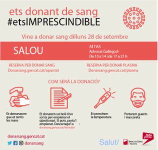 El Teatre Auditori de Salou acull una jornada de donació de sang, el proper dilluns, 28 de setembre