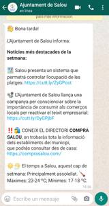 L’Ajuntament de Salou crea un xat de WhatsApp per mantenir informada la ciutadania sobre el municipi