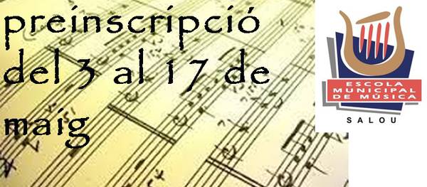 L’Escola Municipal de Música de Salou obra el calendari de preinscripció i matriculació