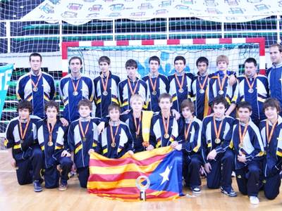 La selecció catalana infantil masculina d'handbol campiona d'Espanya