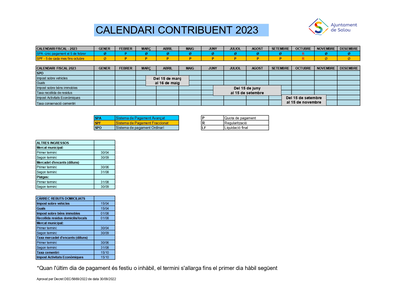 L'Ajuntament de Salou edita el nou calendari del contribuent, per aquest any 2023