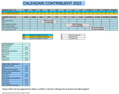 L'Ajuntament de Salou informa la ciutadania sobre el nou calendari del contribuent, per aquest any 2022