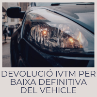 Devolució IVTM per baixa definitiva del vehicle