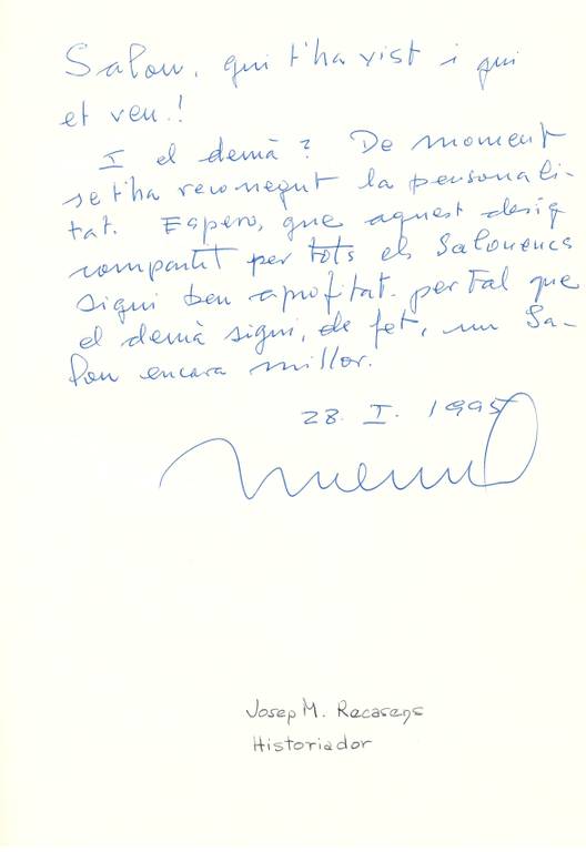 Josep M. Recasens, Historiador, 28-1-1995