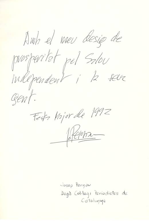 Josep Parnau, Degà Col·legi Periodistes de Catalunya, Festa Major 1992