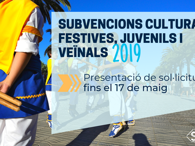 Se abre el periodo para solicitar las subvenciones culturales  festivas, juveniles y vecinales del 2019