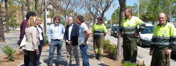 El alcalde de Salou visita los trabajos finalizados de mejora en la jardinería de diferentes calles de Salou