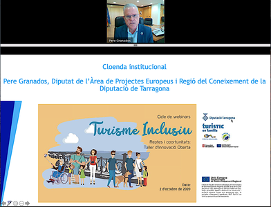 El alcalde de Salou y diputado delegado de Proyectos Europeos y Región del Conocimiento, Pere Granados, clausura el ciclo de webinars 'Turismo inclusivo: retos y oportunidades'