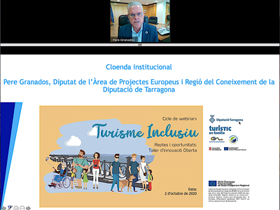 El alcalde de Salou y diputado delegado de Proyectos Europeos y Región del Conocimiento, Pere Granados, clausura el ciclo de webinars 'Turismo inclusivo: retos y oportunidades'