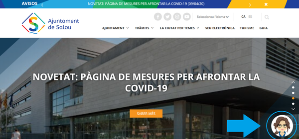 El Ayuntamiento de Salou incorpora una asistente virtual en sus portales web, para que la ciudadanía pueda resolver dudas sobre el COVID-19