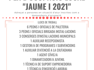 El Ayuntamiento de Salou proporcionará empleo a 21 personas, con la nueva edición del Pla d’Ocupació Local ‘Jaume I 2021’