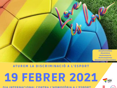 El Ayuntamiento de Salou se suma al Día Internacional contra la homofobia en el deporte, que se celebra mañana viernes, día 19 de febrero