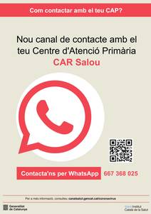 El Centro de Alta Resolución (CAR) de Salou incorpora un nuevo canal de comunicación con la ciudadanía, mediante WhatsApp