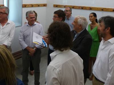 El presidente del Comité Organizador de los Juegos Mediterráneos Tarragona 2017 visita las obras de reforma del pabellón de deportes Salou Centro