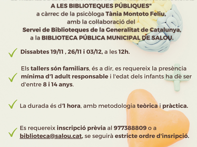 La Biblioteca de Salou acoge tres talleres familiares para aprender a gestionar las emociones
