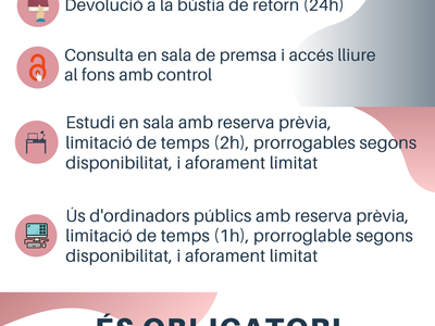 La Biblioteca de Salou inicia la reanudación de los servicios presenciales esta semana