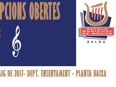 La Escuela Municipal de Música de Salou abre el calendario de preinscripción y matriculación
