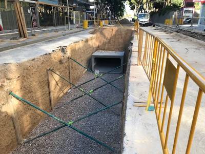 Las obras de Carles Buïgas instalan un nuevo colector de pluviales más grande para garantizar una adecuada recogida de las aguas