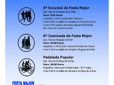 Llega la sexta edición de la pedalada, la caminata y la excursión de Fiesta Mayor