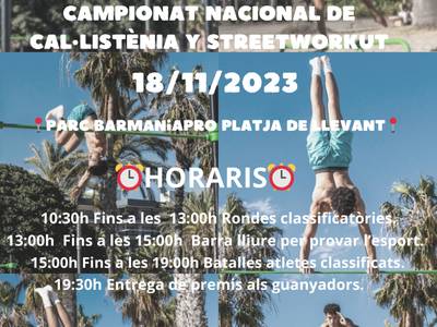 Salou acoge un Campeonato nacional de Calistenia y Streetworkout, este sábado