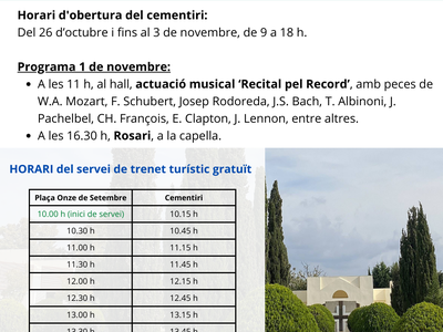 Salou pone a disposición de la ciudadanía el tren turístico, para visitar el cementerio municipal, durante la Festividad de Todos los Santos