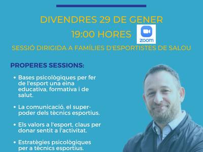 Salou pone en marcha un ciclo de sesiones online gratuitas, dirigidas a las entidades deportivas municipales, a cargo del psicólogo deportivo Vicenç Raluy