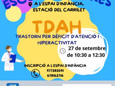 Salou retoma la Escuela de Padres, en el Espacio de Infancia Estació del Carrilet, este próximo martes, 27 de septiembre