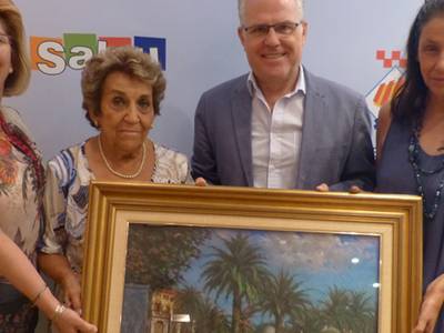 Un cuadro de las fuentes de Salou del ex concejal Luis Herranz llega al fondo de arte del Ayuntamiento